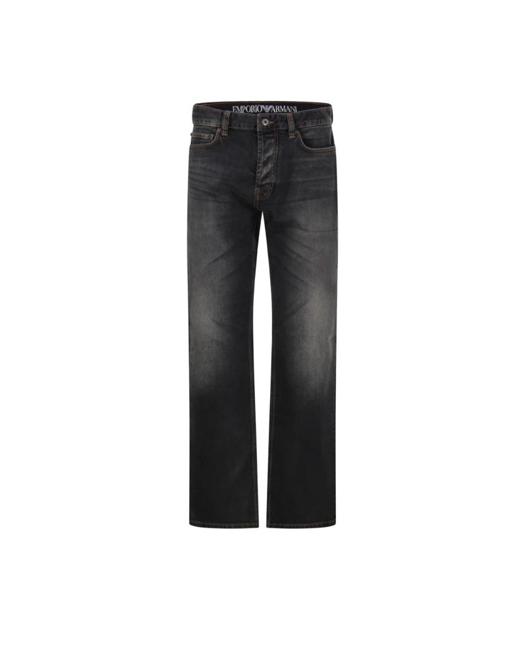 Emporio Armani Black Straight Fit Jeans for men
