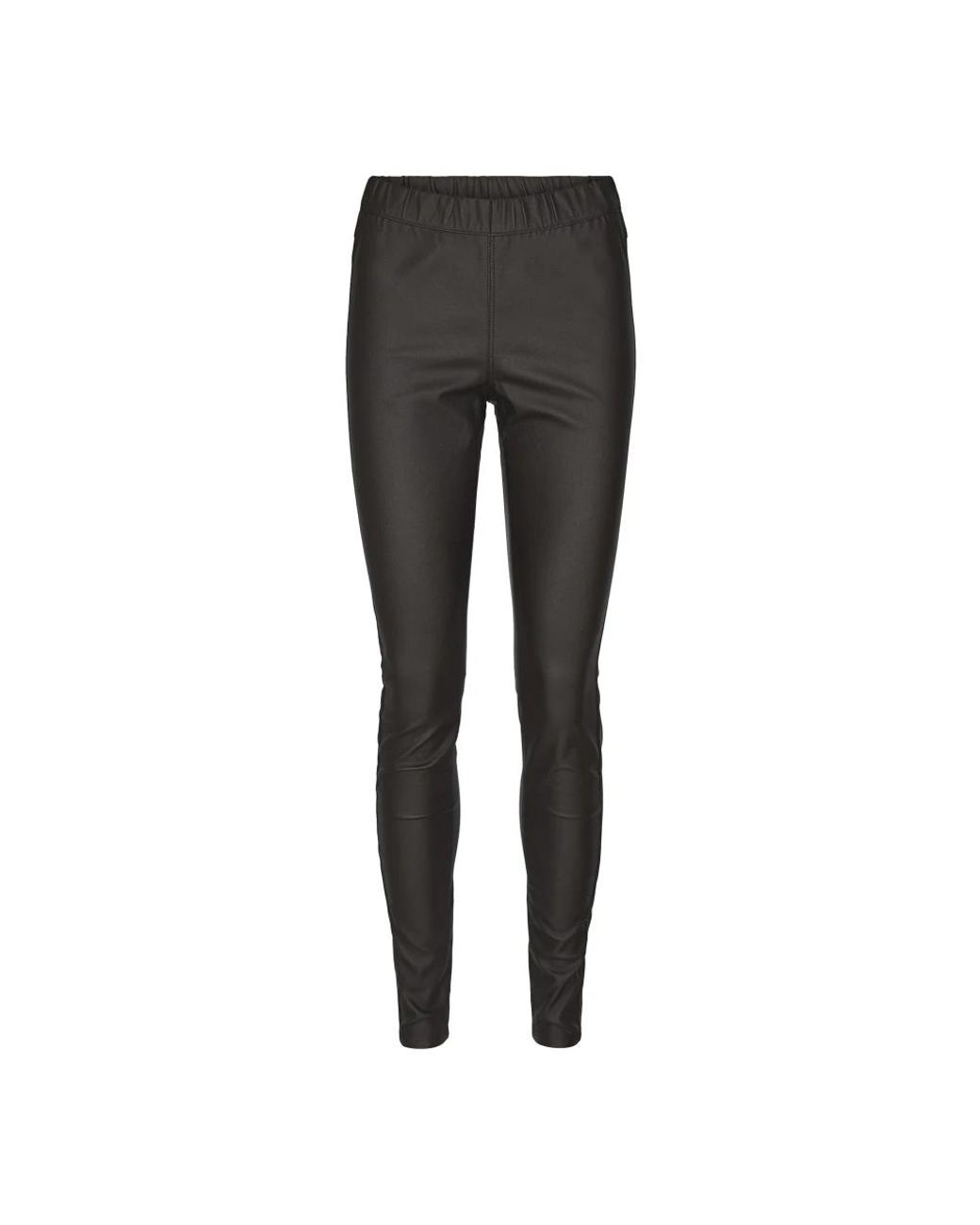 Kaffe Broeken ,Zwart ,Zwarte Coated Jeggings Slim-Fit Broek in het Gray