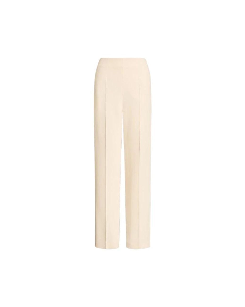 Alberta Ferretti White Straight Trousers
