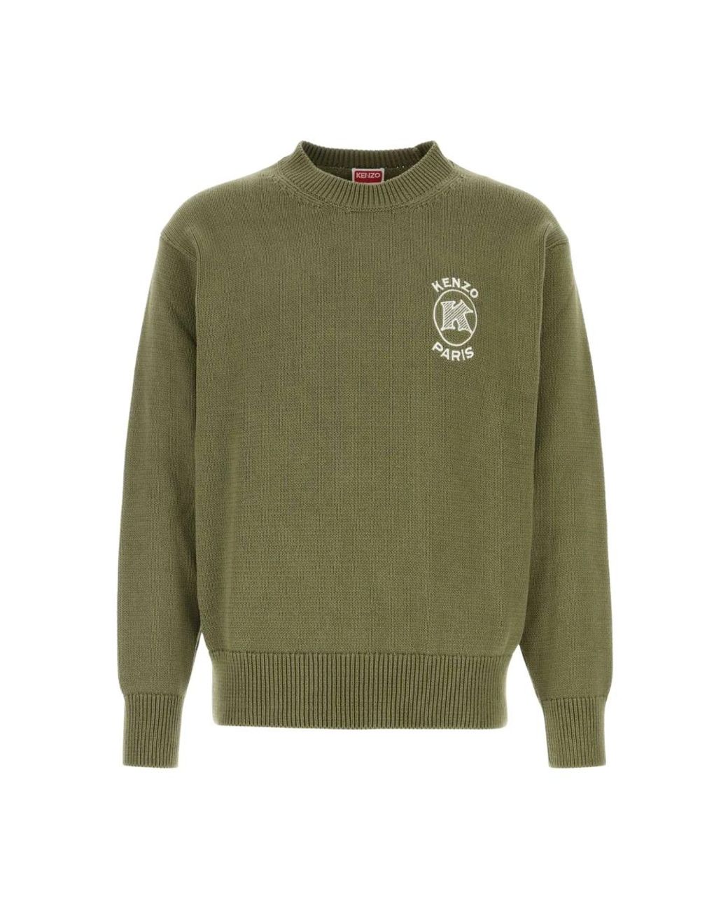 KENZO Green Round-Neck Knitwear for men