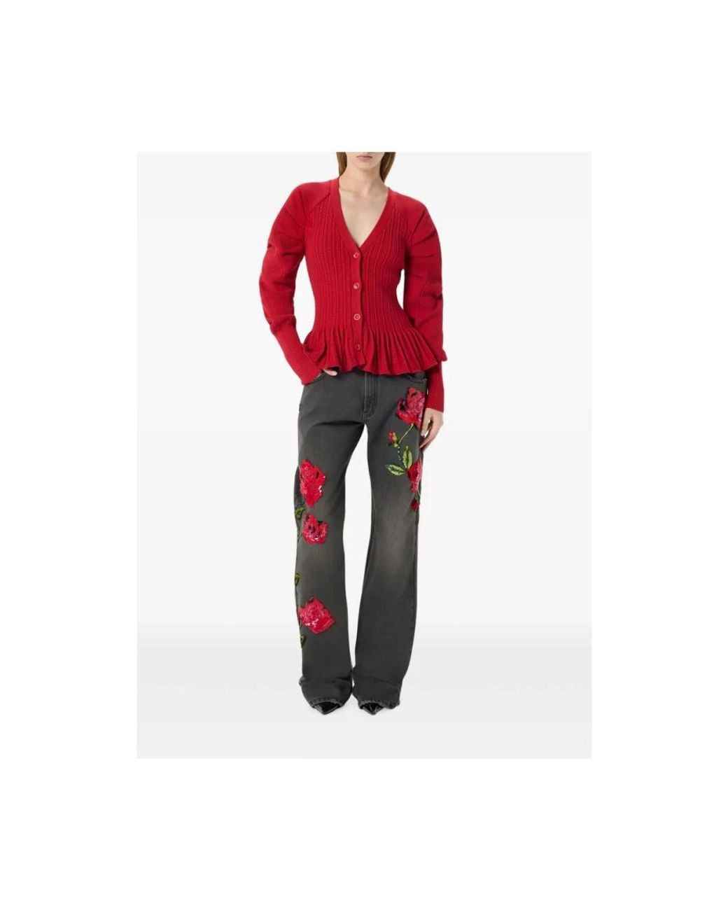 Blumarine Red Straight Fit Jeans
