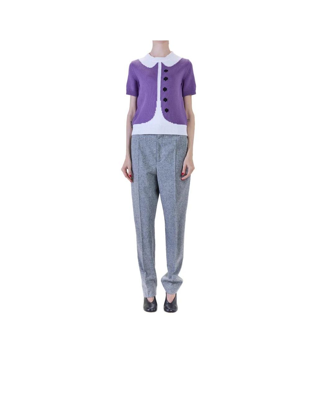 Moschino Purple Round-Neck Knitwear