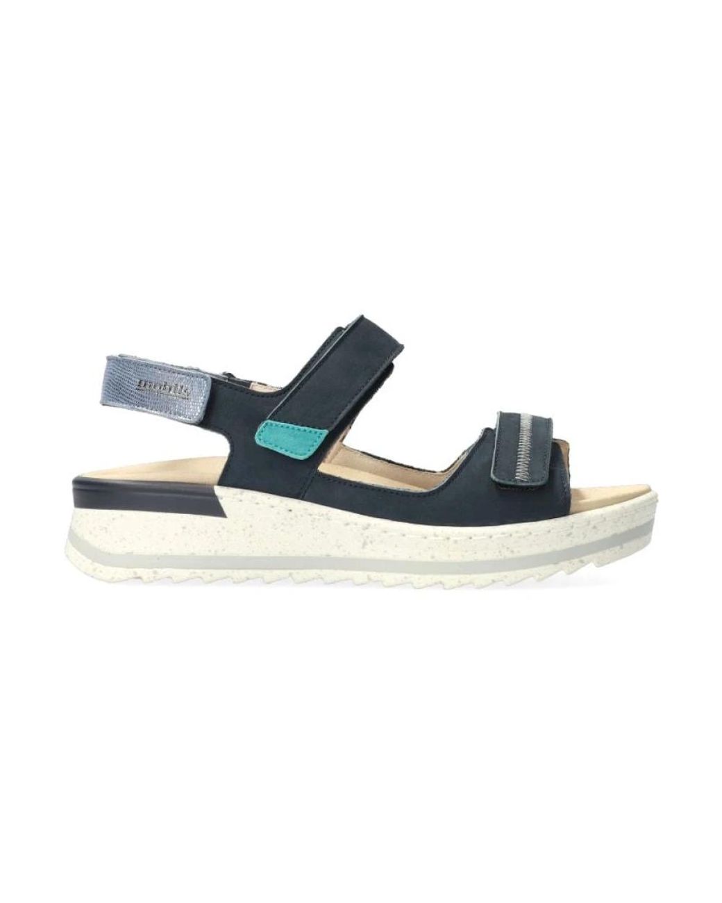 Mephisto Schoenen ,Blauw ,Ergonomische Brede Pasvorm Sandalen in het Blue