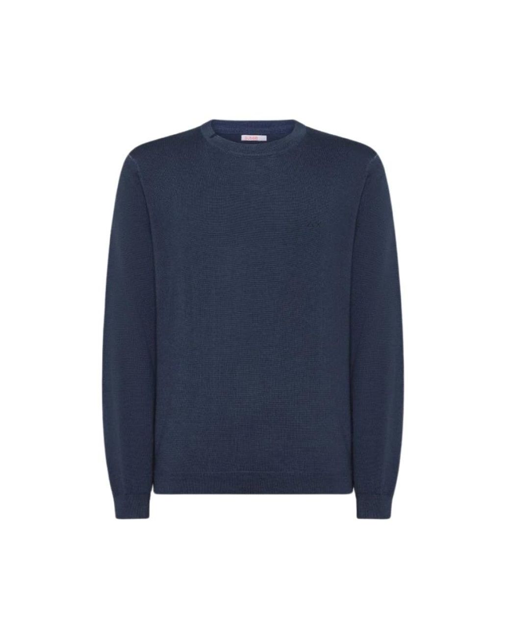 Sun 68 Blue Round-Neck Knitwear for men
