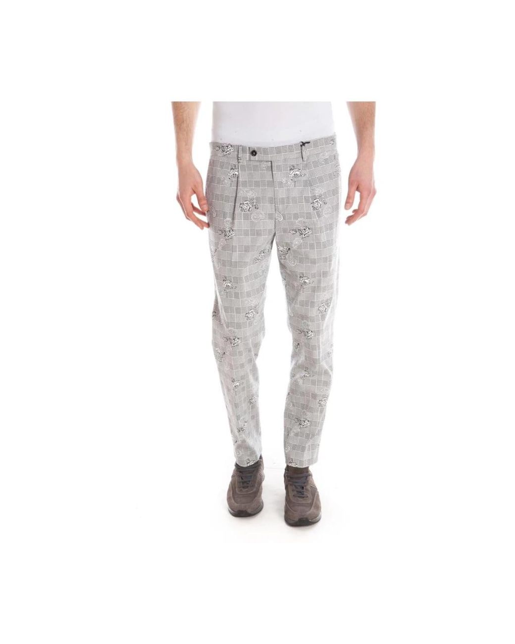 Daniele Alessandrini Gray Slim-Fit Trousers for men