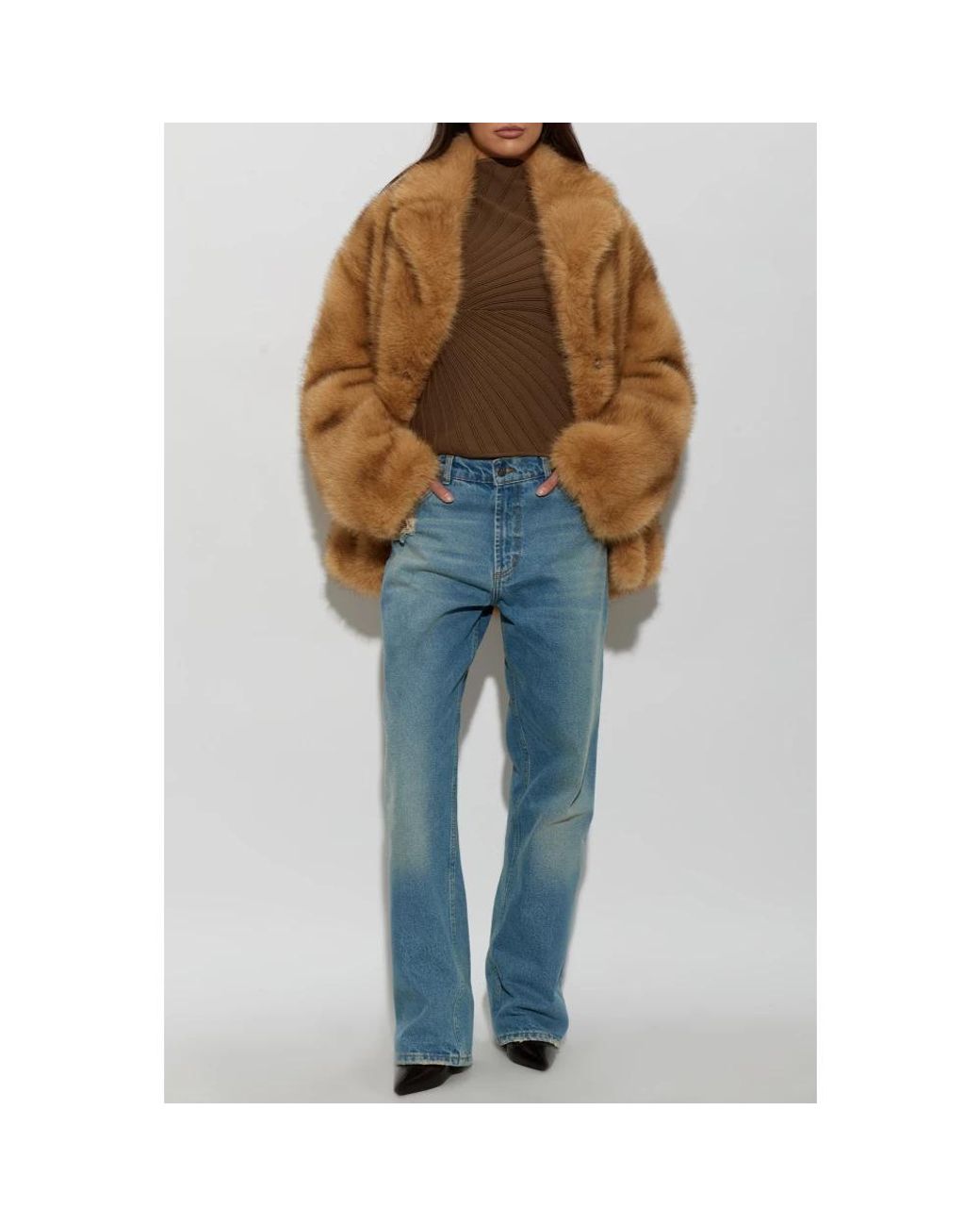 Stand Studio Brown Faux Fur & Shearling Jackets
