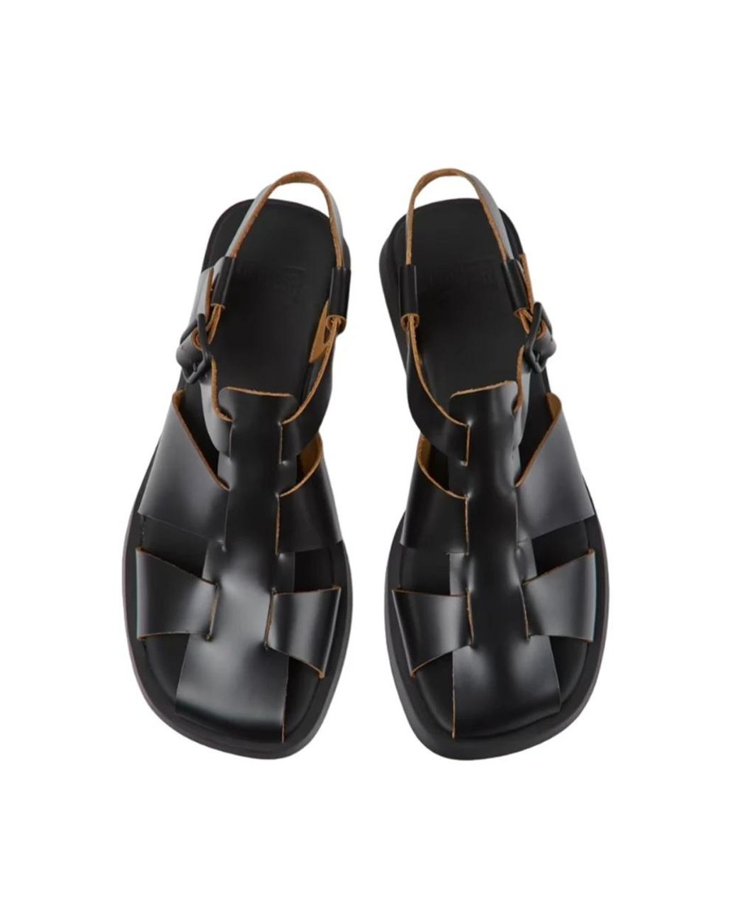 Camper Black Flat Sandals