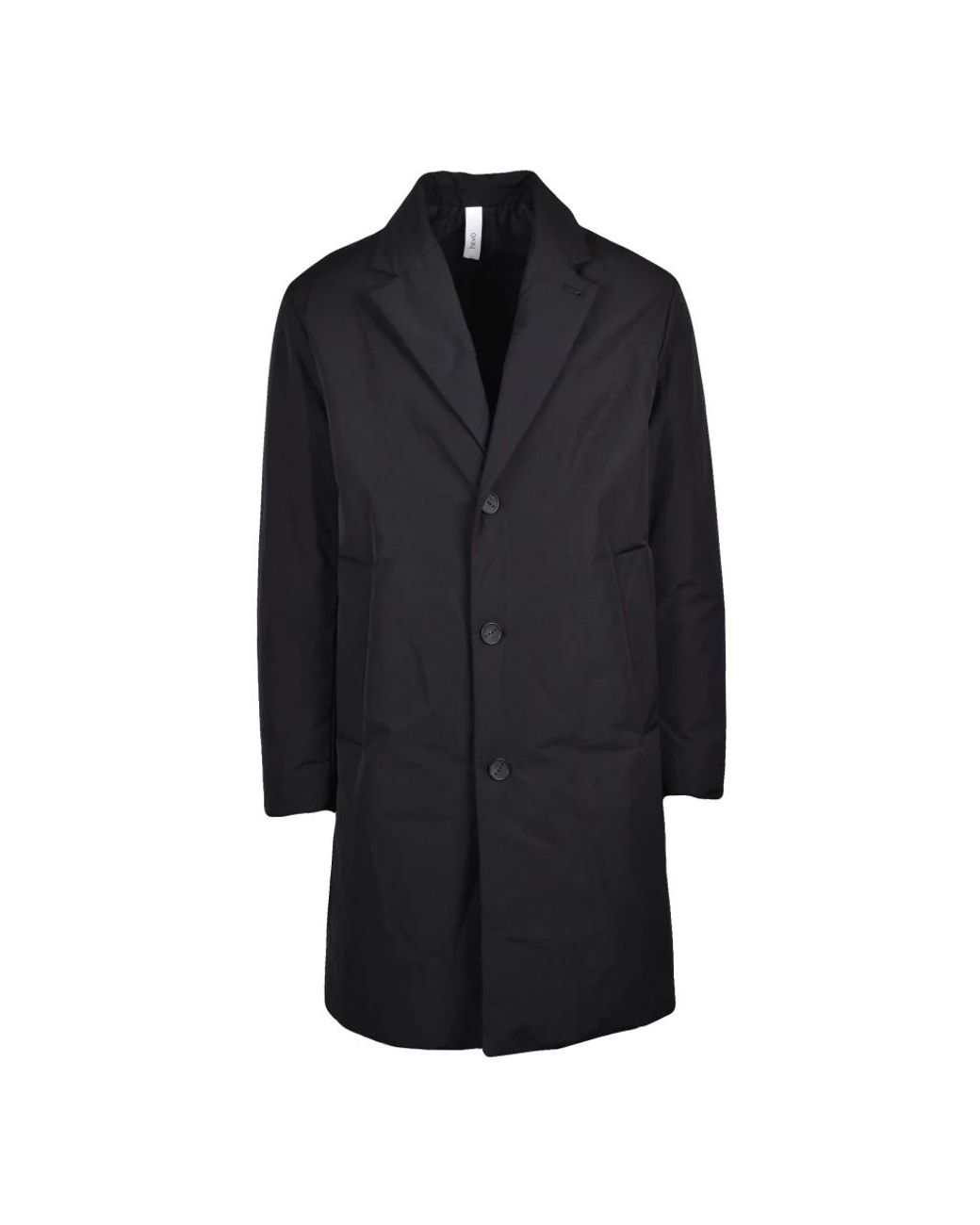 Hevò Black Single-Breasted Coats for men