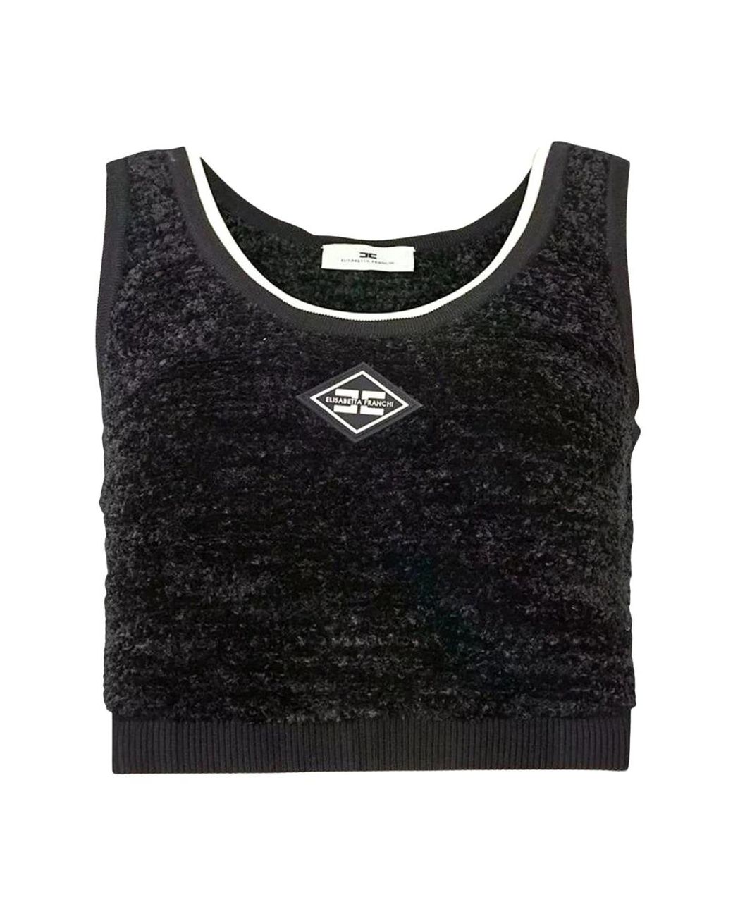 Elisabetta Franchi Black Round-Neck Knitwear