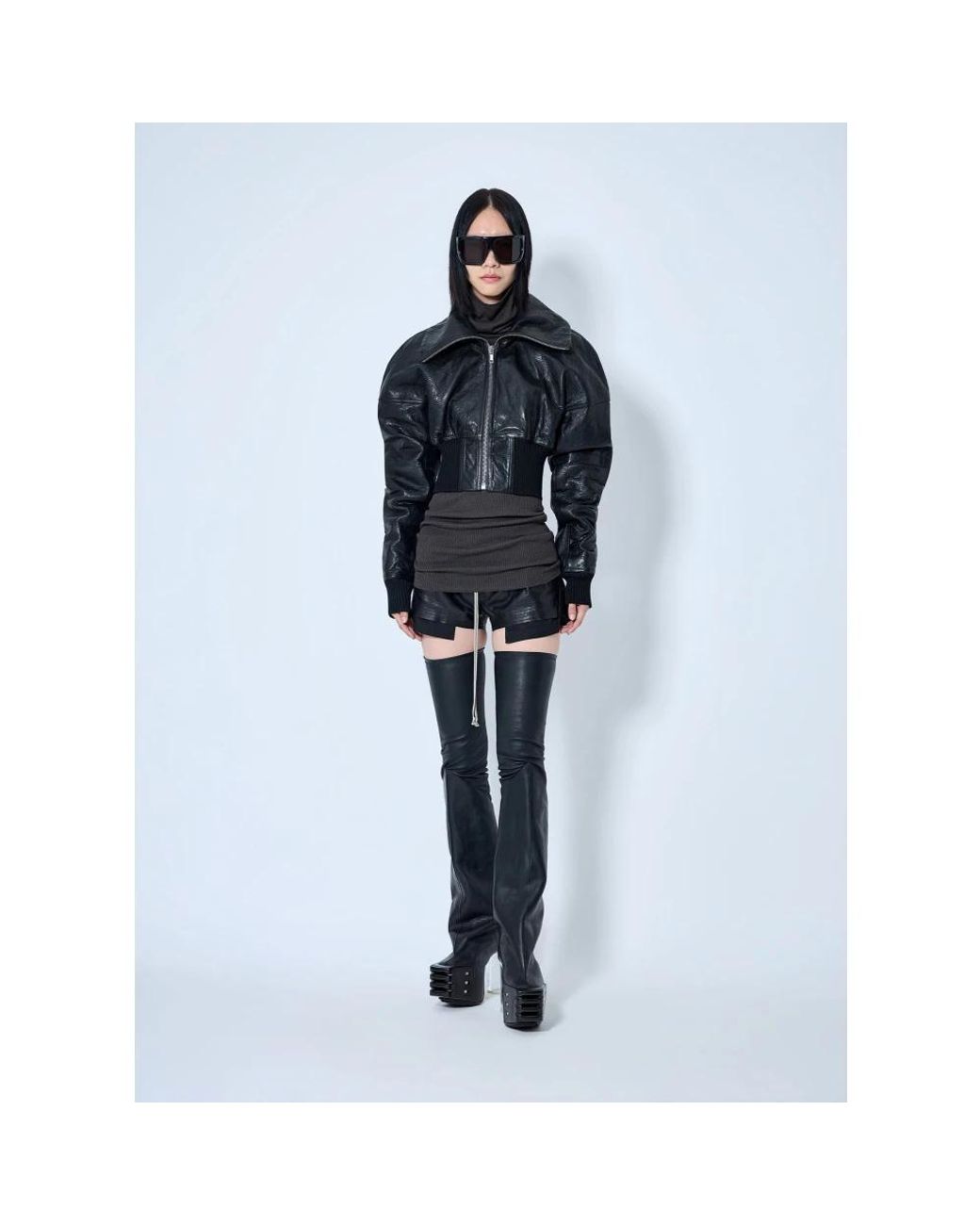 Leather Jackets Rick Owens de color Blue