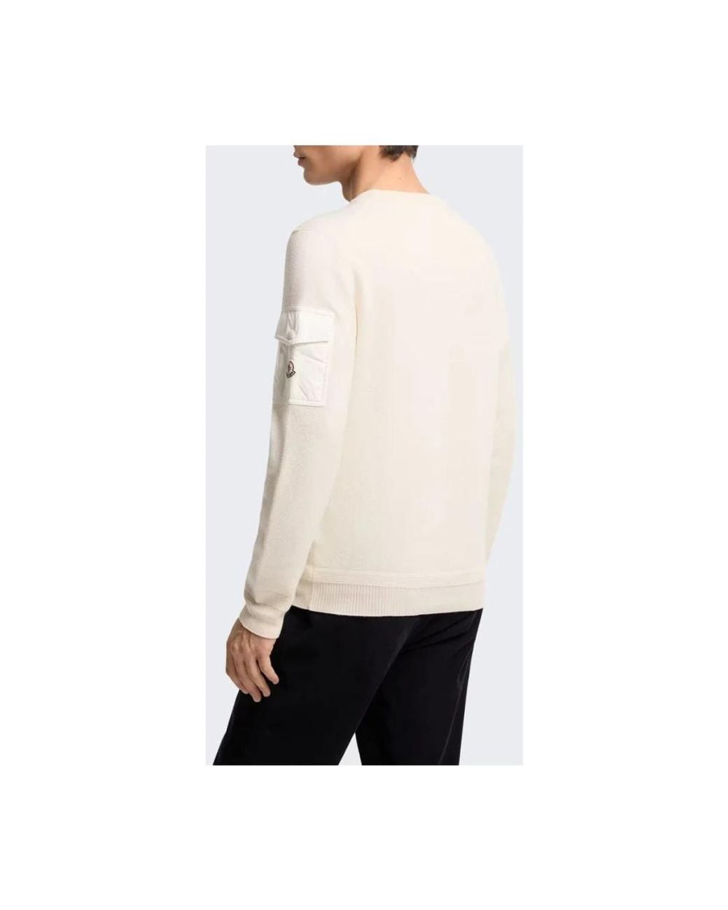 Moncler White Round-Neck Knitwear for men