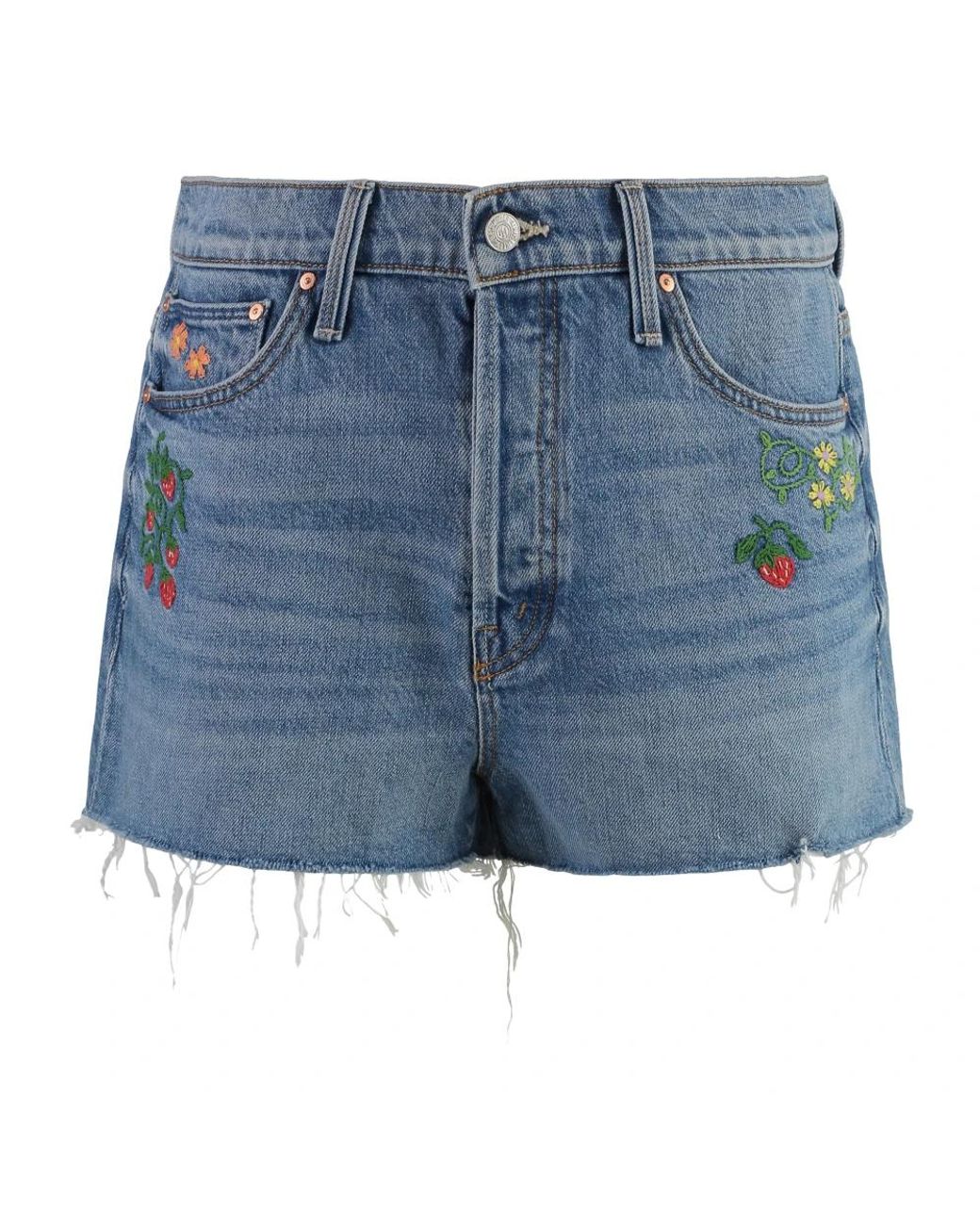 Mother Blue Denim Shorts