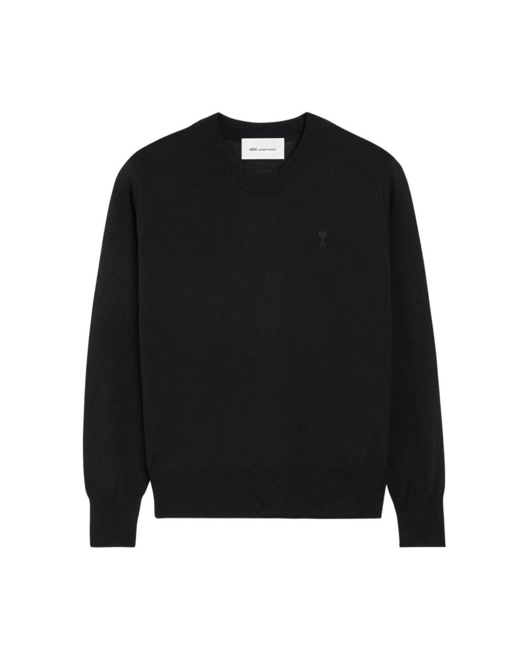 AMI Black Round-Neck Knitwear for men