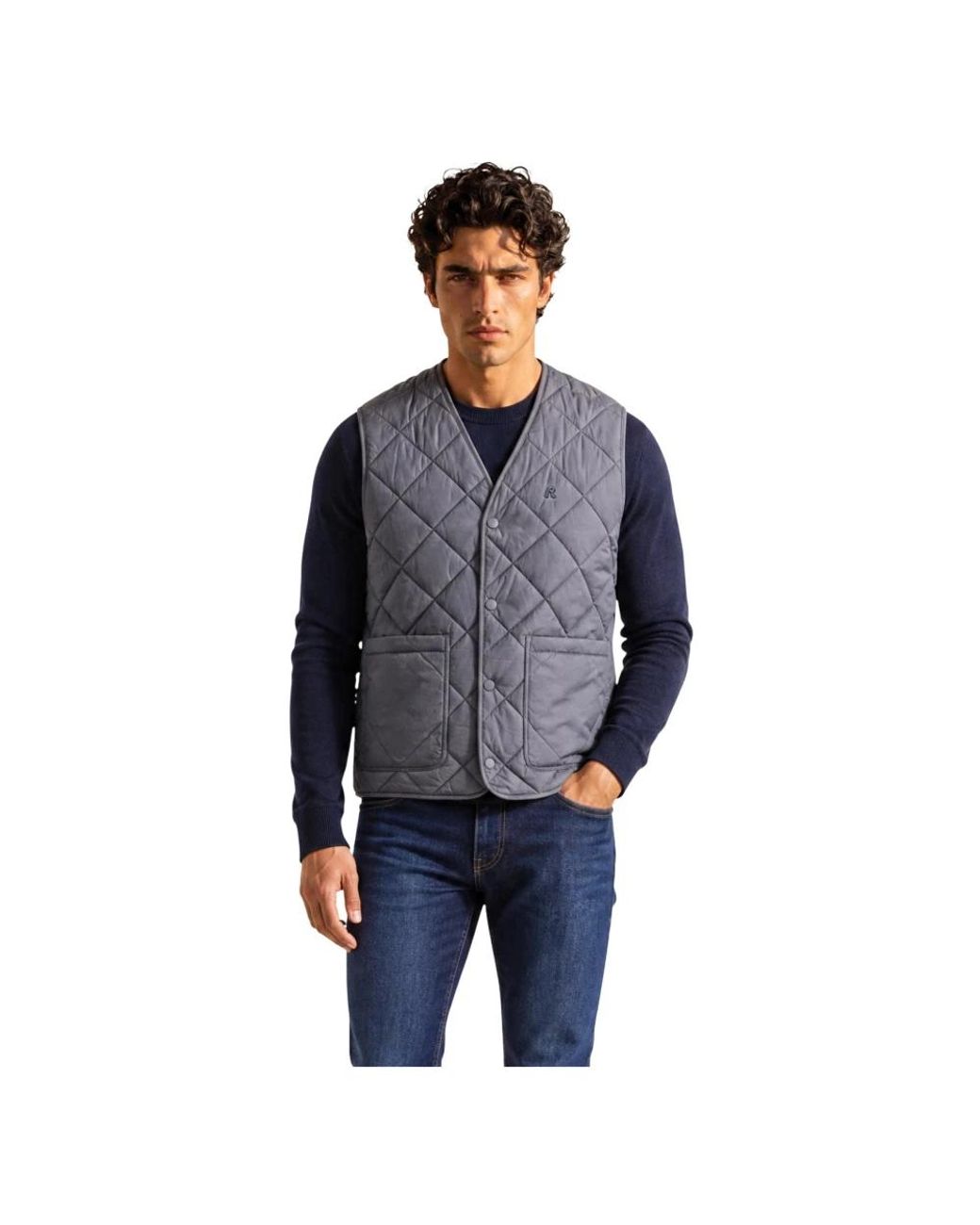 Replay Blue Waistcoats for men