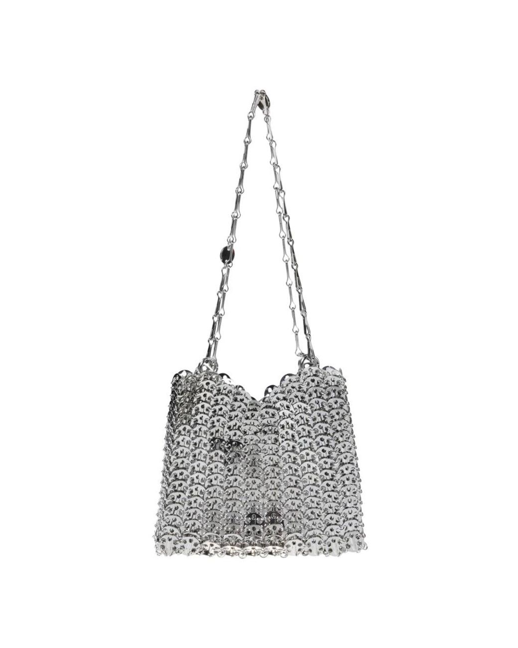 Rabanne Gray Tasche,iconic 1969 silberne disc-tasche
