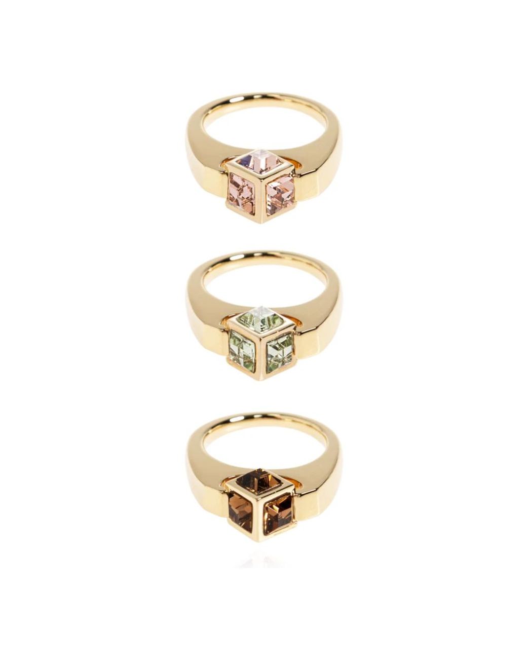 Jimmy Choo Metallic Cube Triple Ring