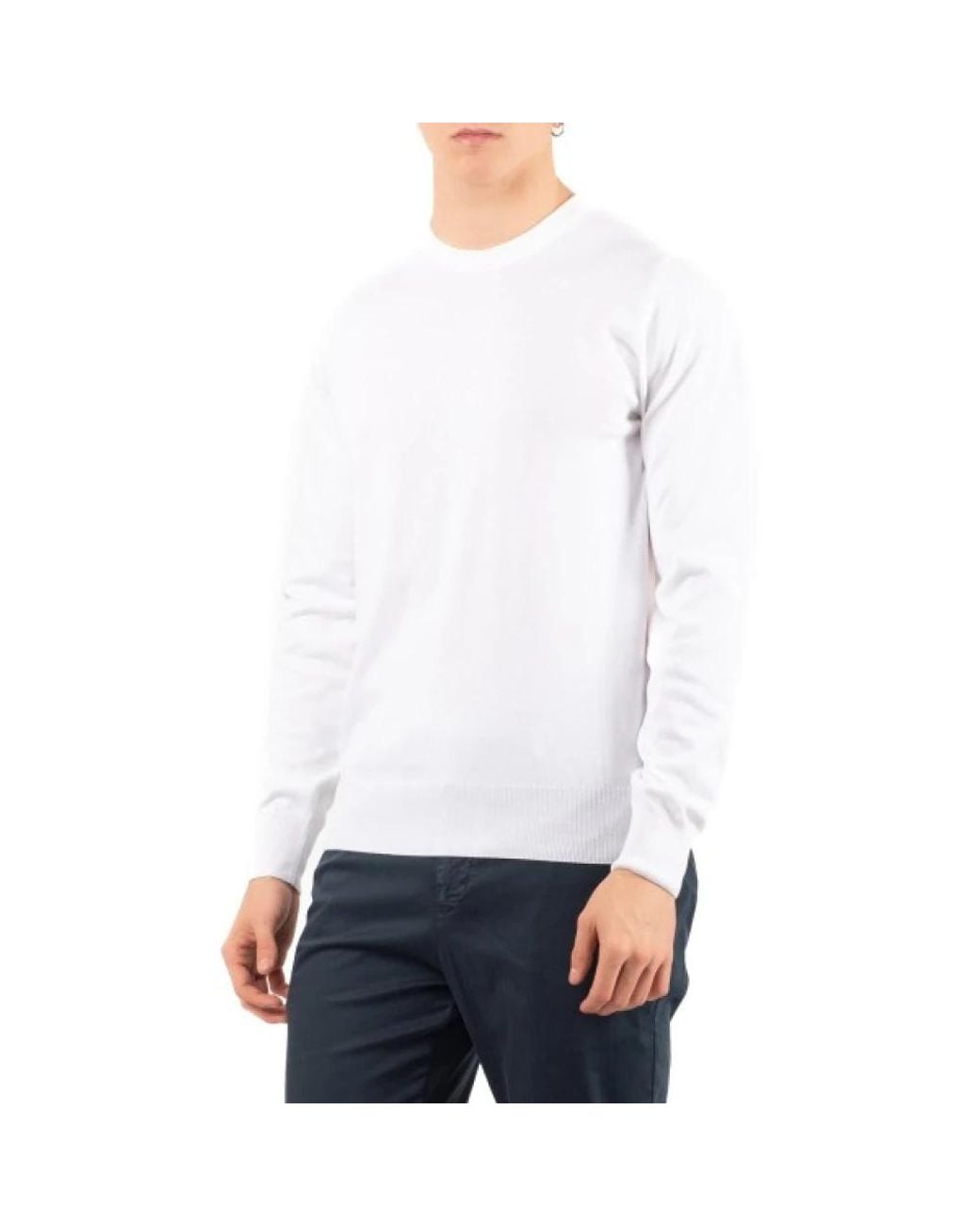 K-Way White Round-Neck Knitwear for men
