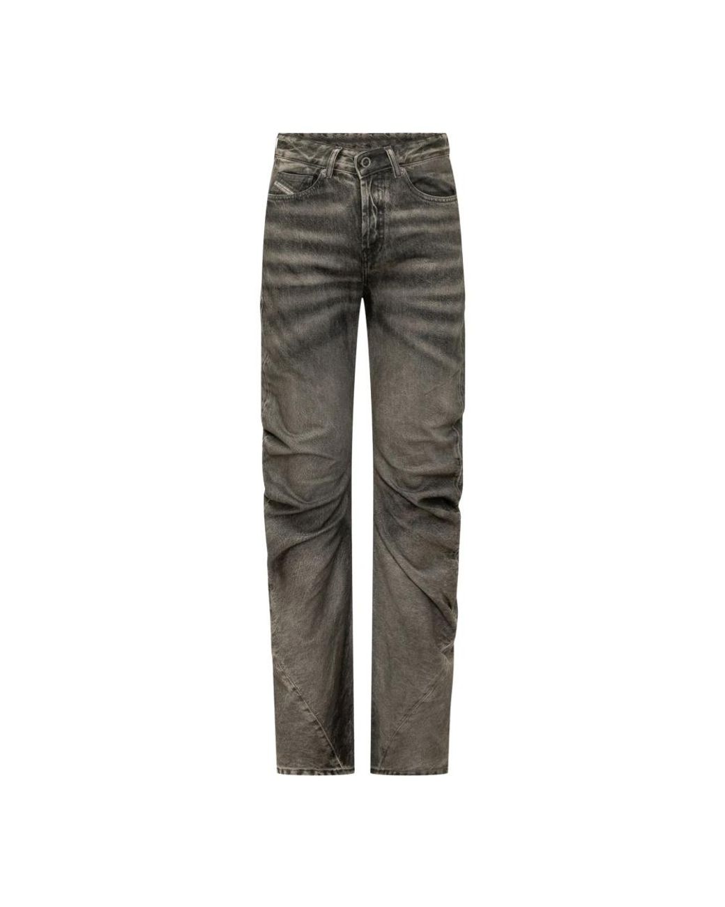 DIESEL Gray Straight Fit Jeans