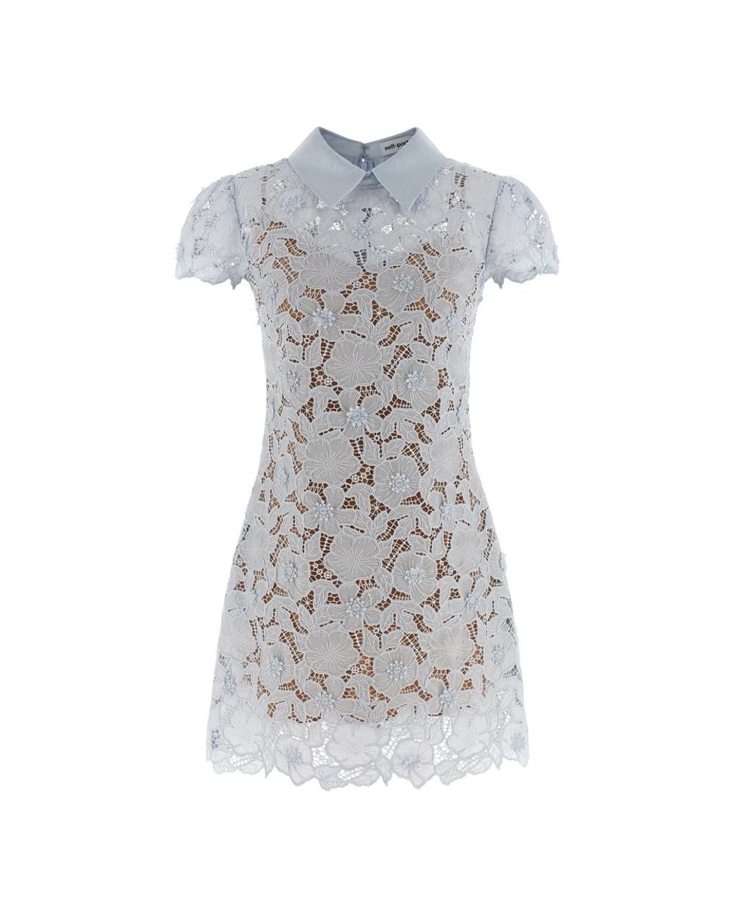 Self-Portrait Gray Short Dresses
