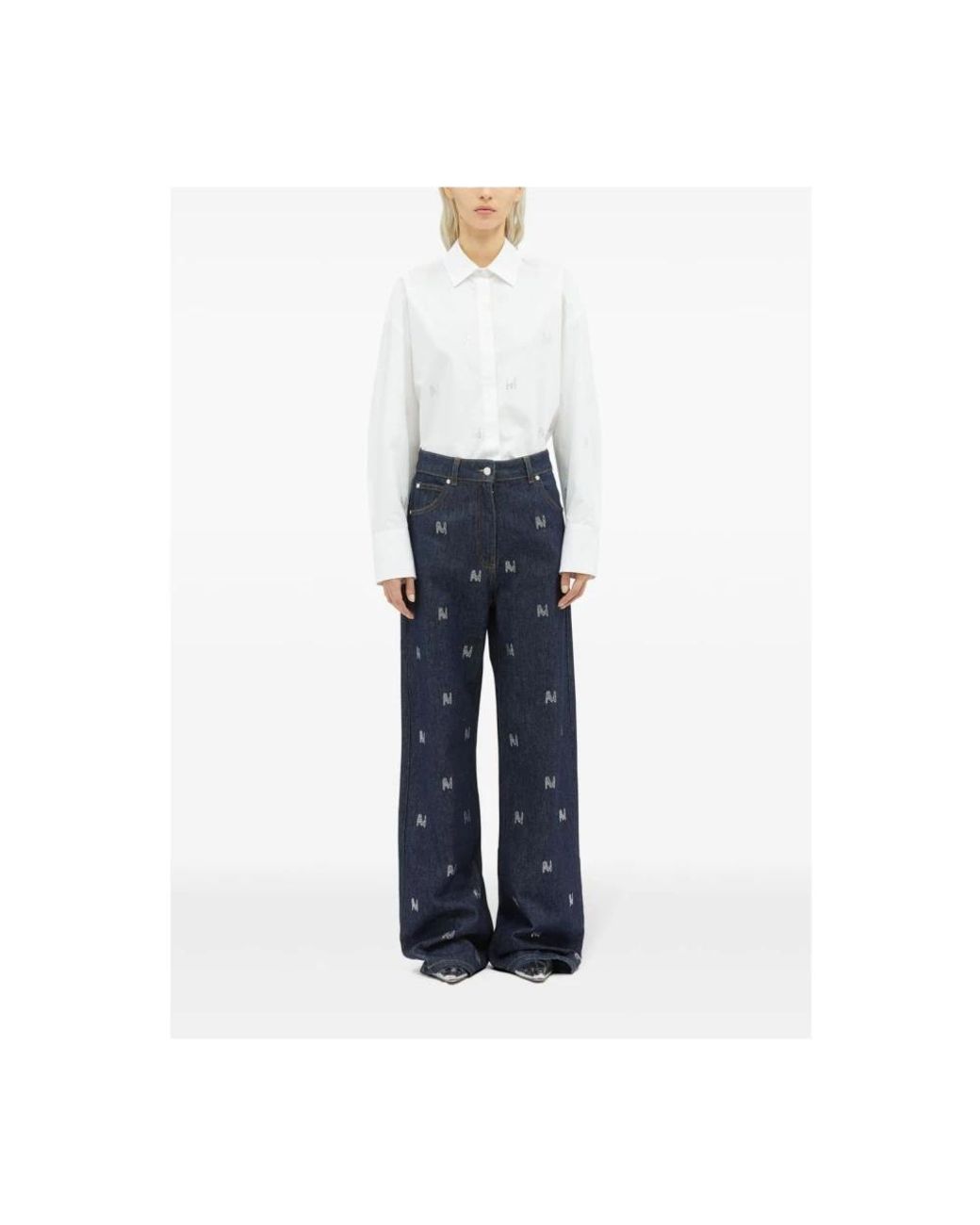 MSGM Blue Wide Jeans