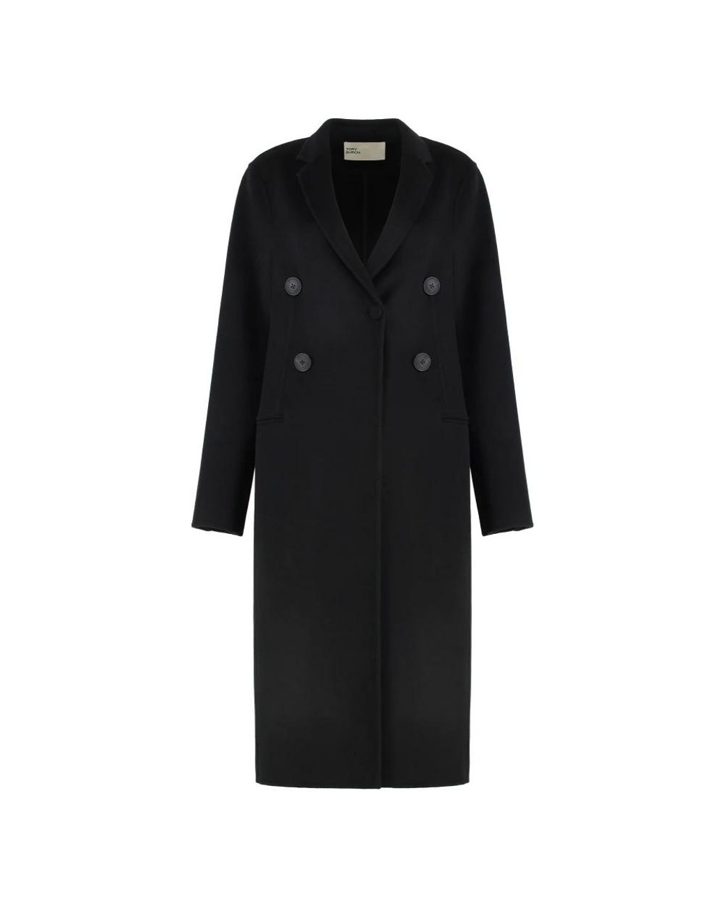 Double-Breasted Coats Tory Burch de color Black
