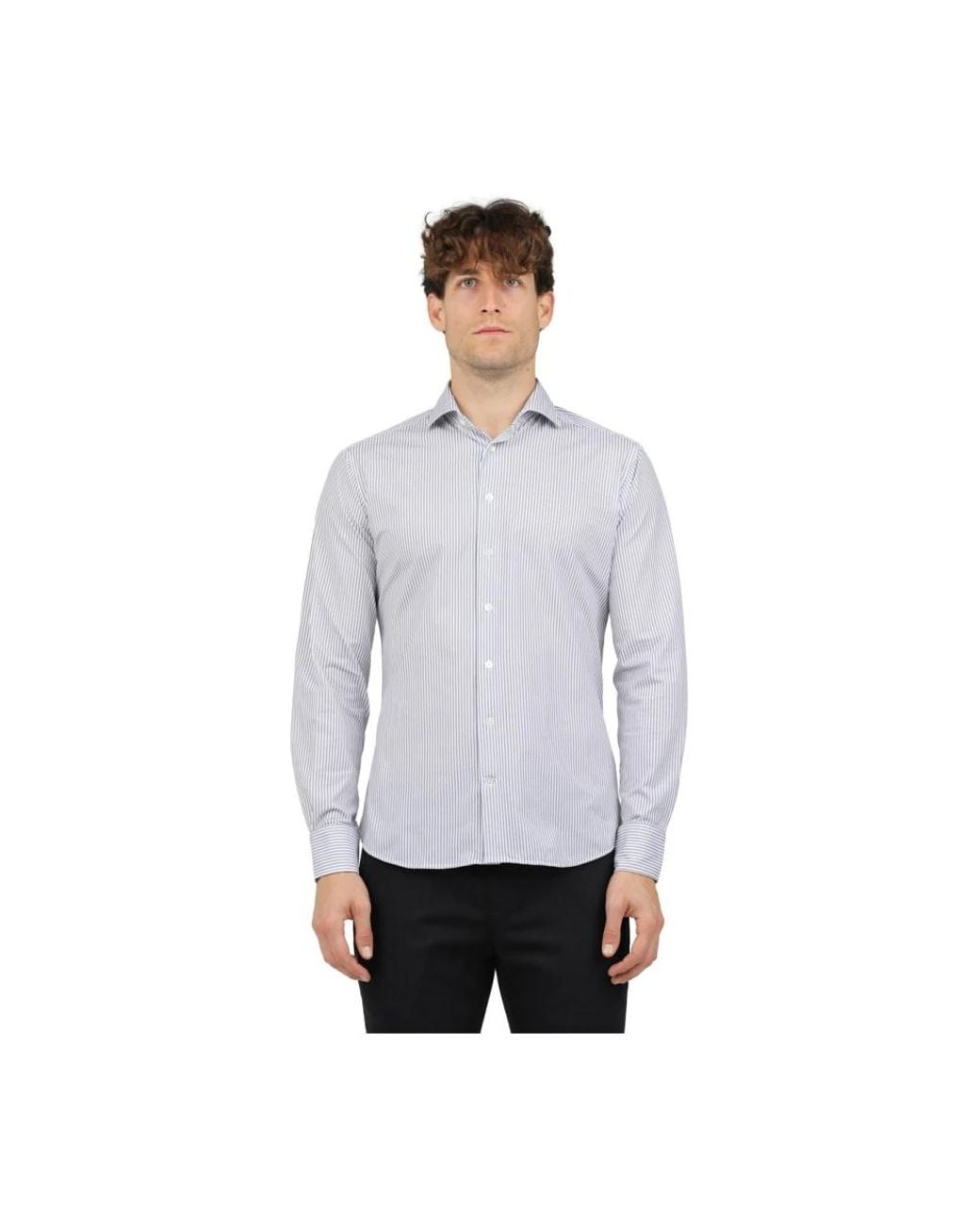 Traiano Milano Gray Formal Shirts for men