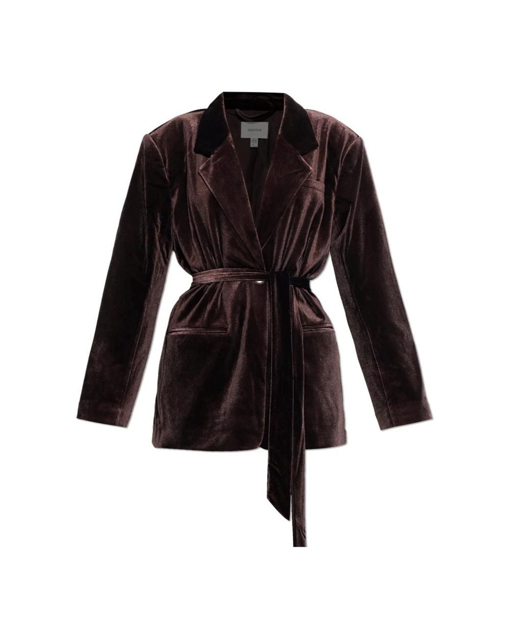Gestuz Jassen ,Bruin ,Gzvitta Velvet Blazer in het Black