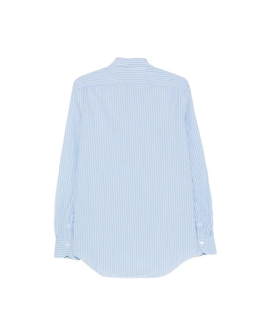 Finamore 1925 Blue Casual Shirts for men