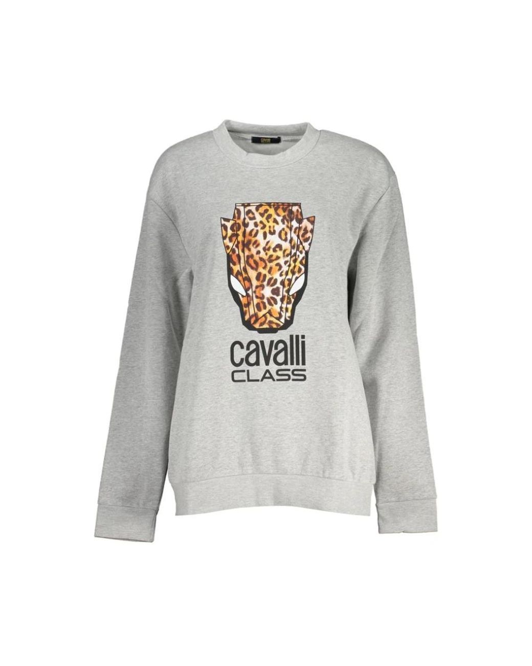 Roberto Cavalli Gray Polyester Sweatshirt