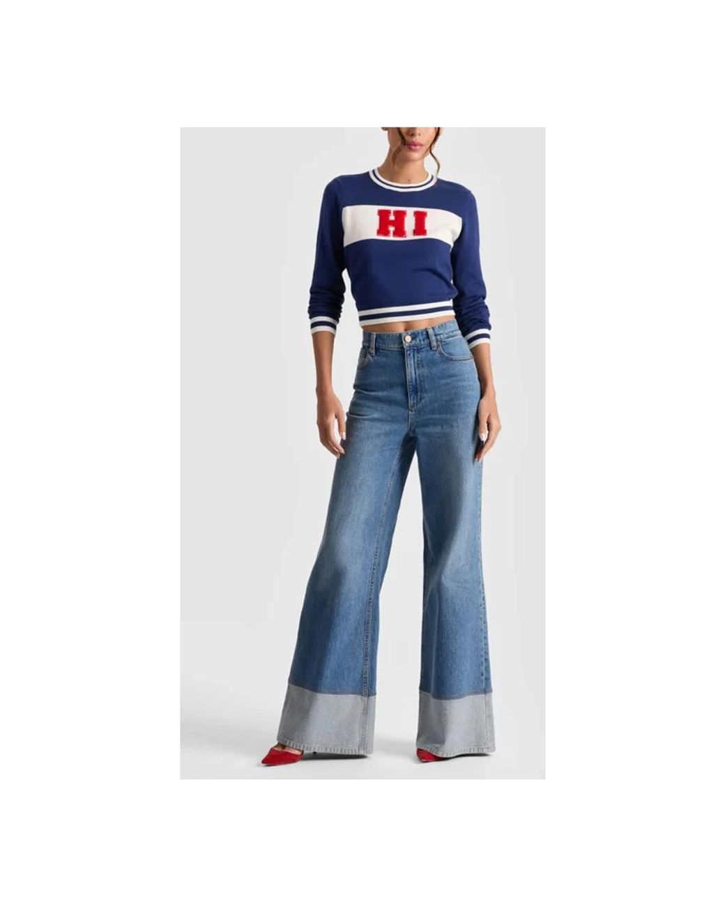 Alice + Olivia Blue Flare Jeans