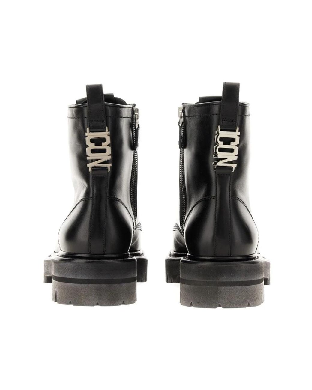 DSquared² Black Lace-Up Boots