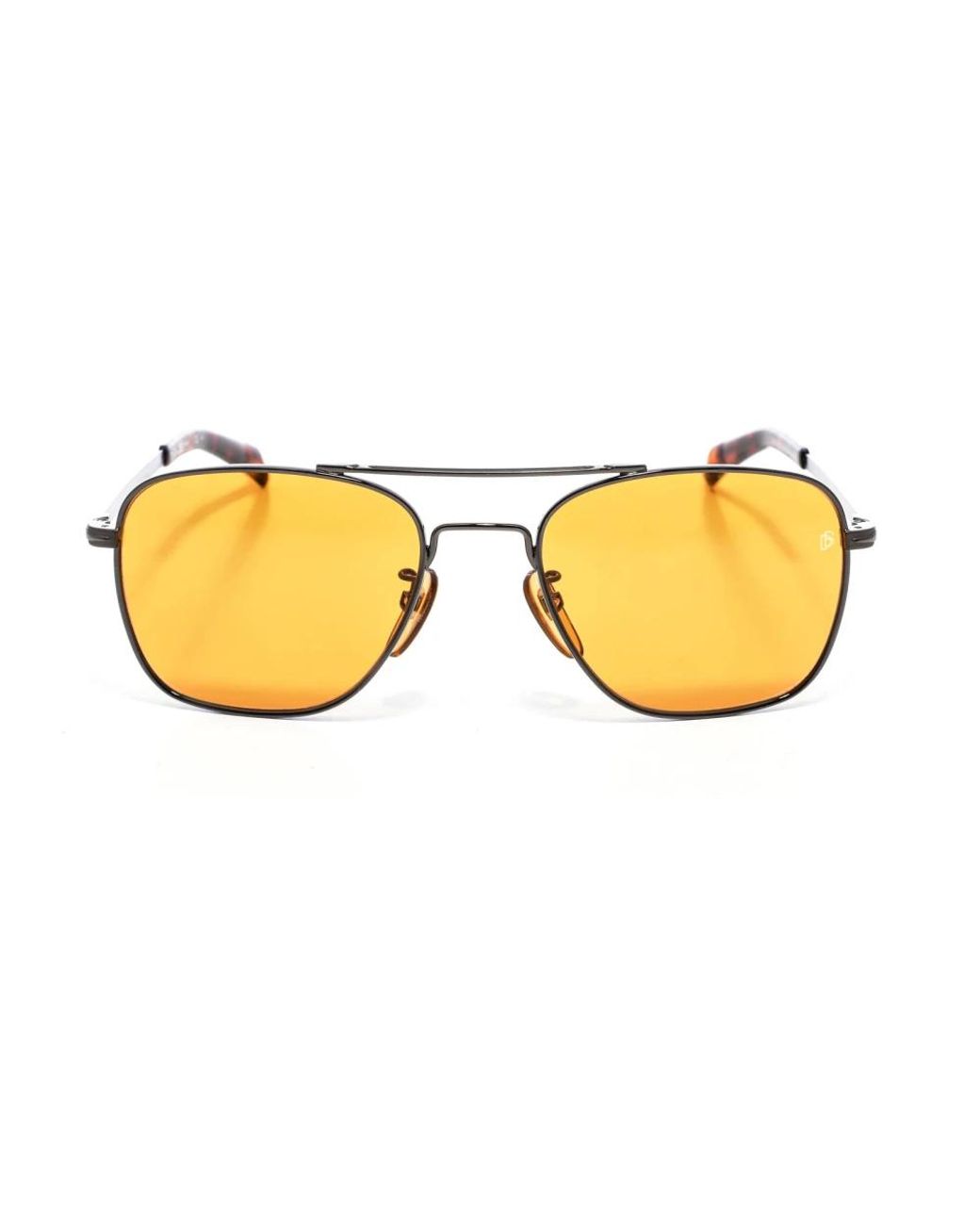 David Beckham Accessoires ,Grijs ,Klassieke Vierkante Metalen Zonnebril in het Yellow voor heren