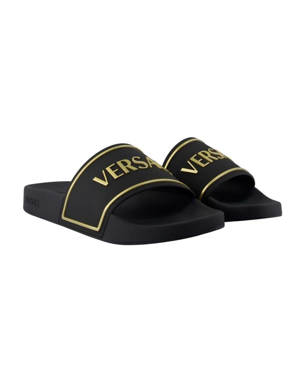 Versace Schoenen ,Zwart ,Rubber Slippers in het Black voor heren