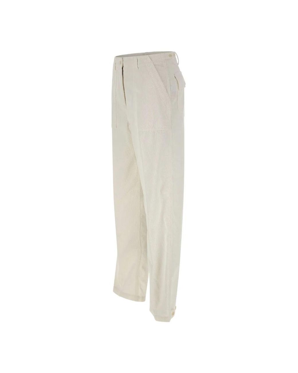 Aspesi White Straight Trousers