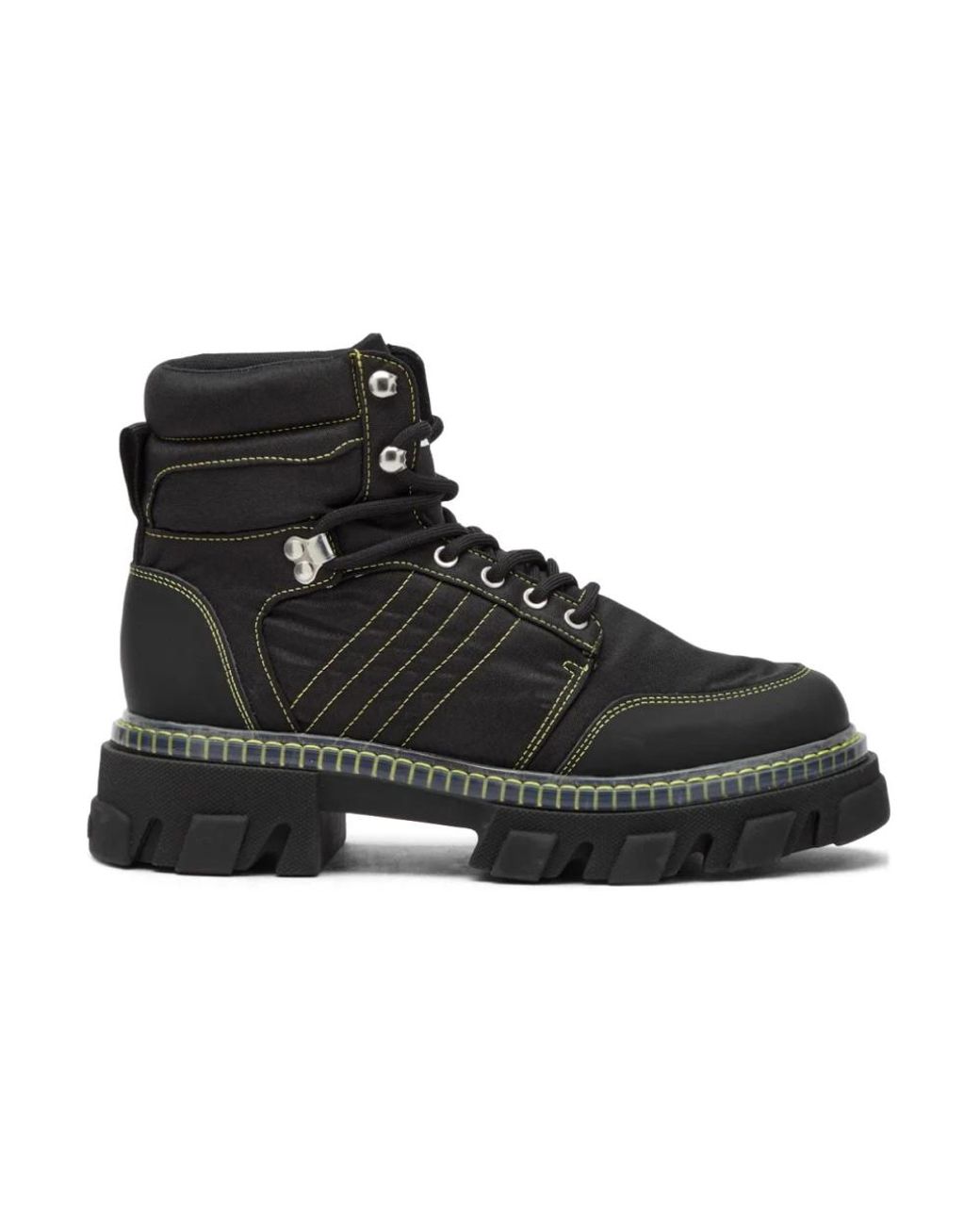 Ganni Black Lace-Up Boots