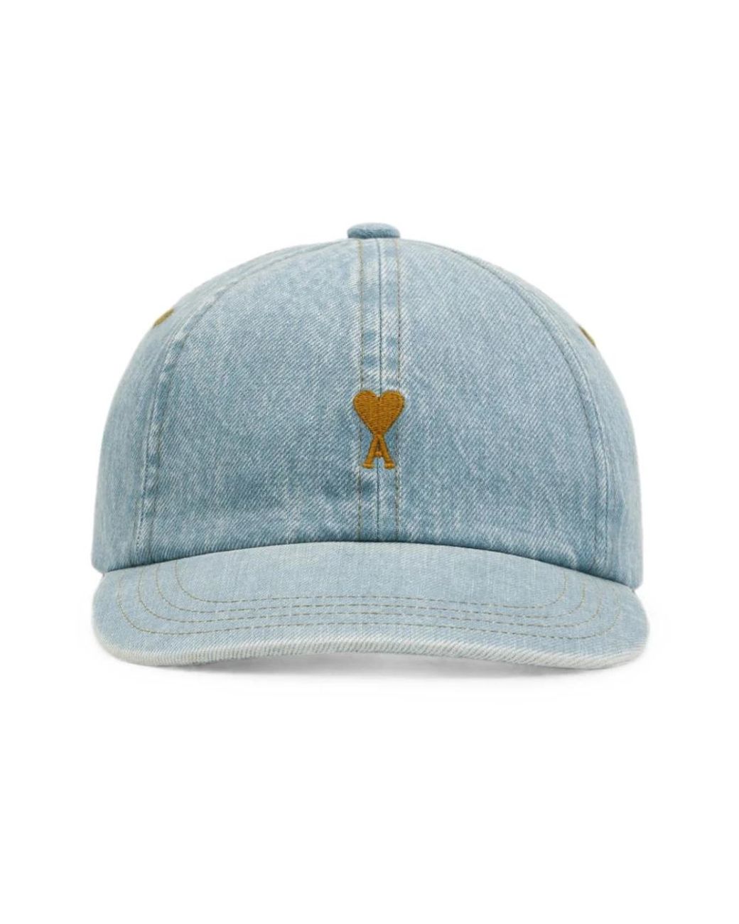 AMI De Coeur Denim Baseball Cap in het Blue voor heren
