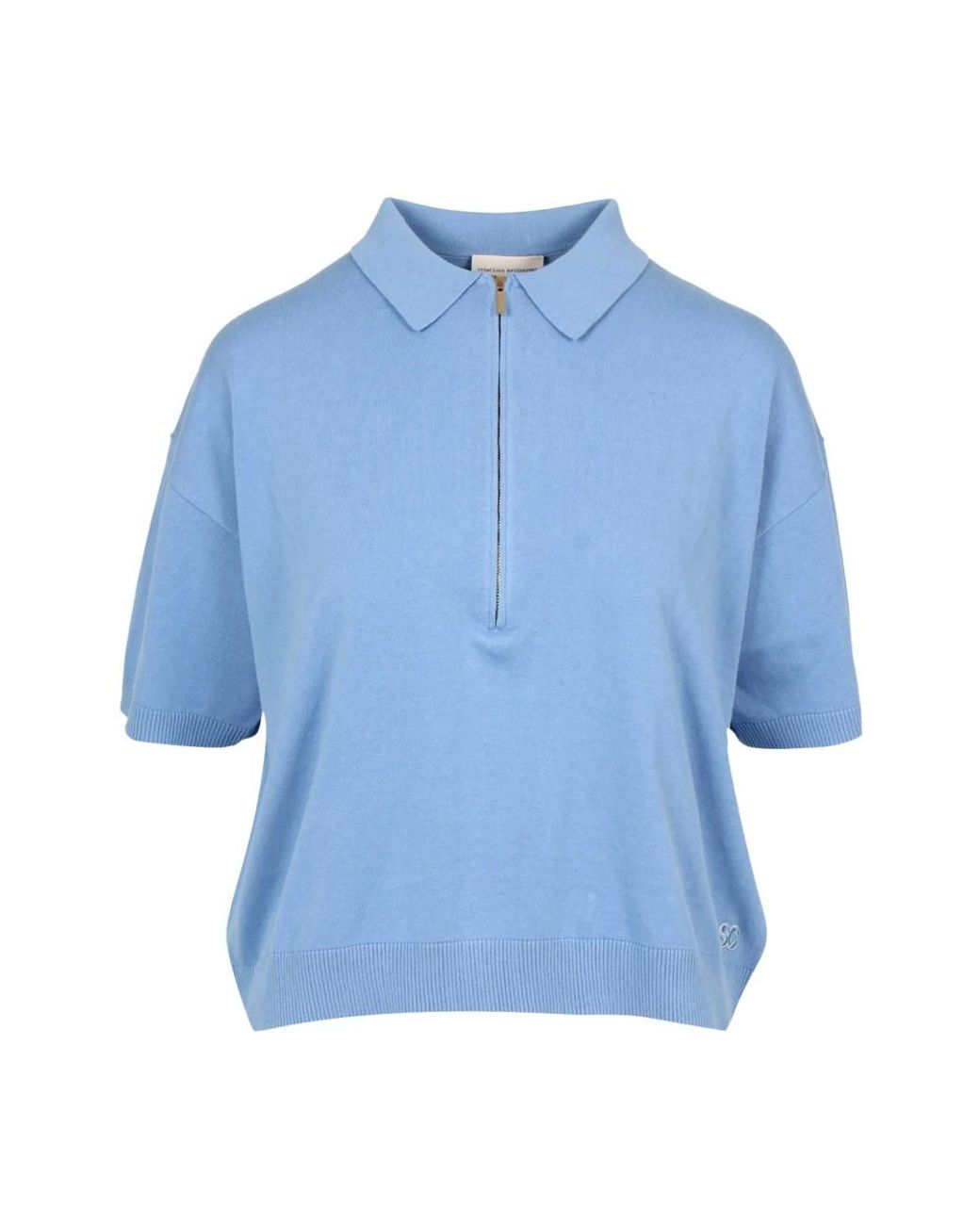 Semicouture Half-Zip Poloshirt in het Blue