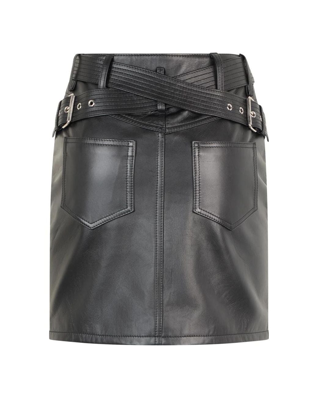 Moschino Gray Leather Skirts