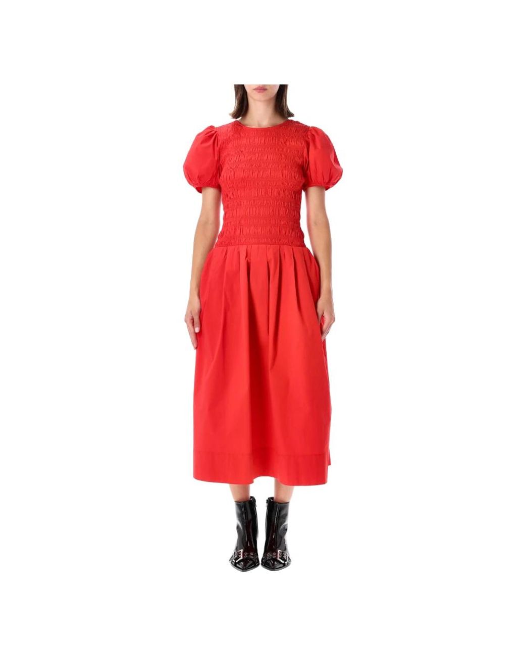 Ganni Red Midi Dresses