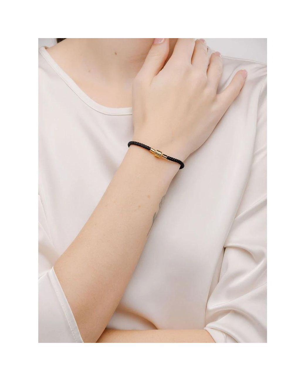 Pandora White Schimmerndes Kordelarmband