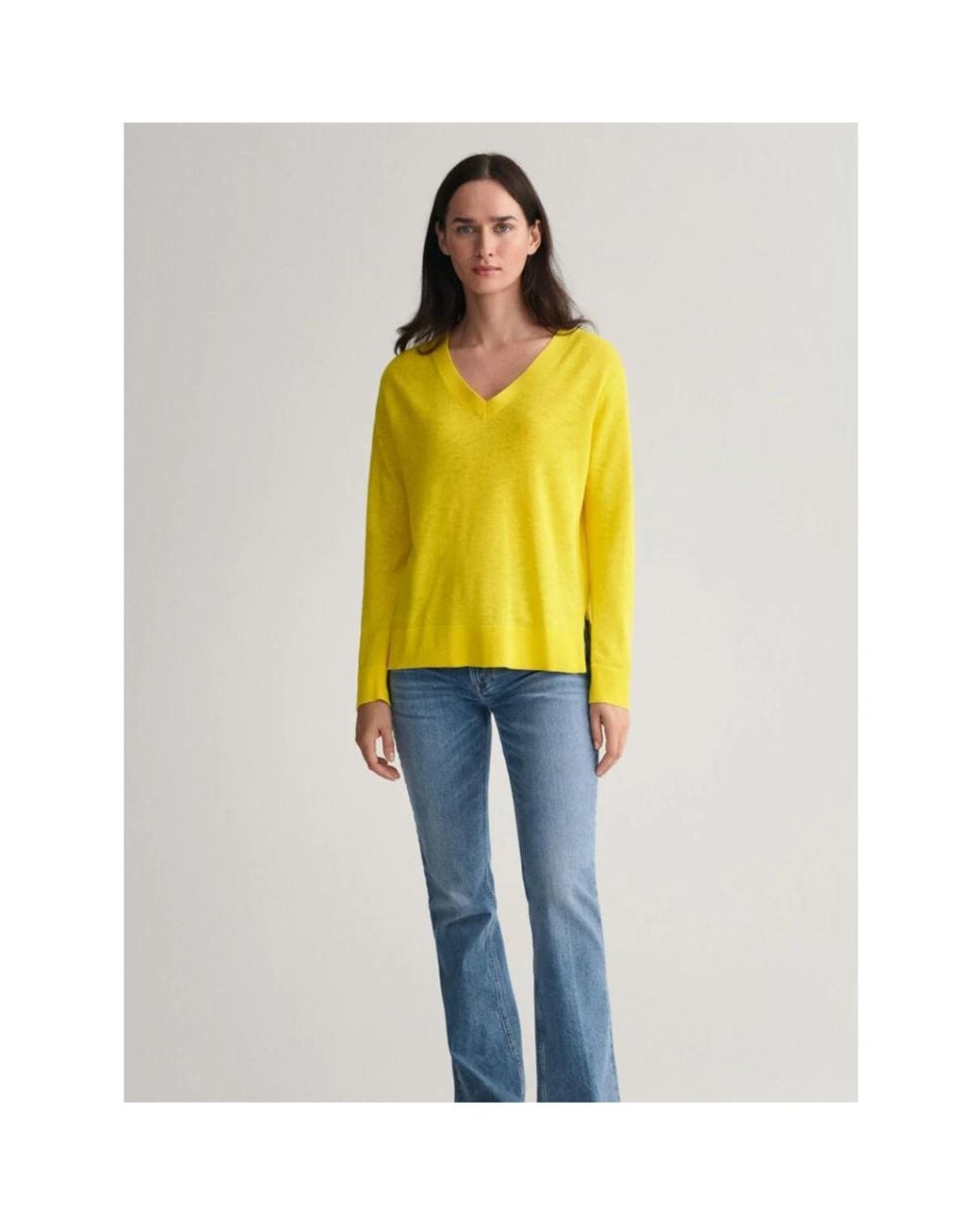 Gant Yellow V-Neck Knitwear
