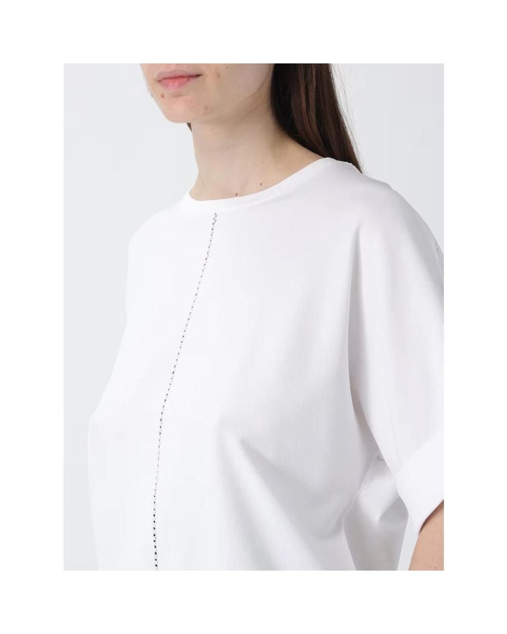 Kangra White Round-Neck Knitwear