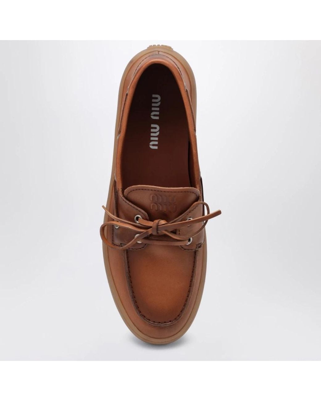 Miu Miu Brown Boat Shoes
