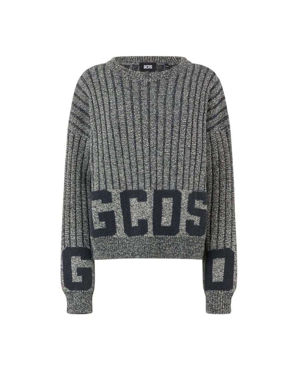 Gcds Gray Round-Neck Knitwear