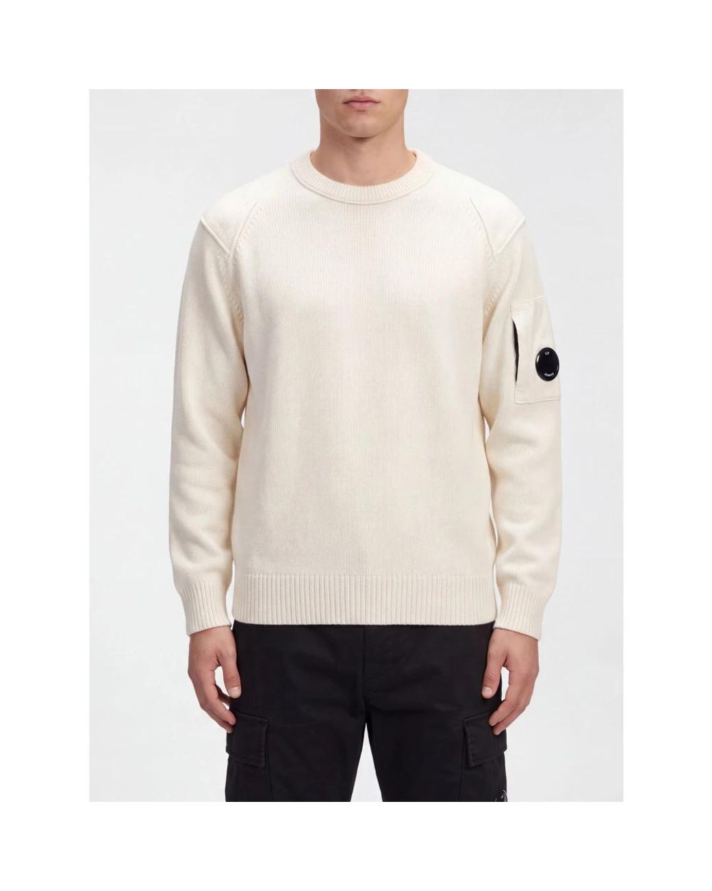 C P Company White Round-Neck Knitwear for men