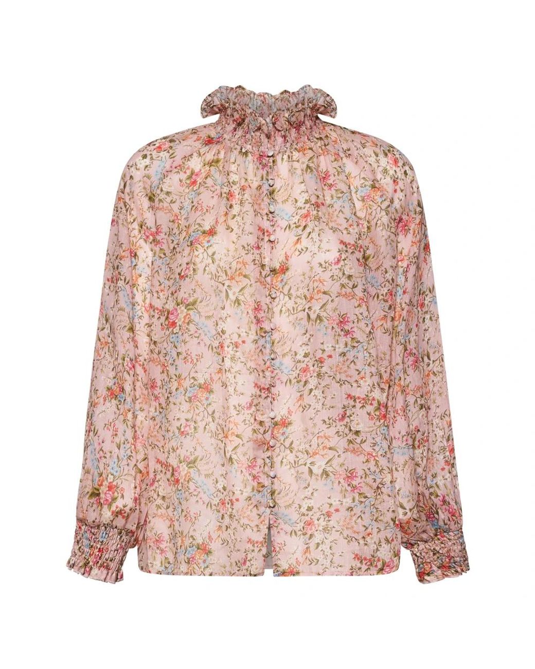 Silvian Heach Overhemden ,Veelkleurig ,Romantic Floral Print Blouse in het Pink