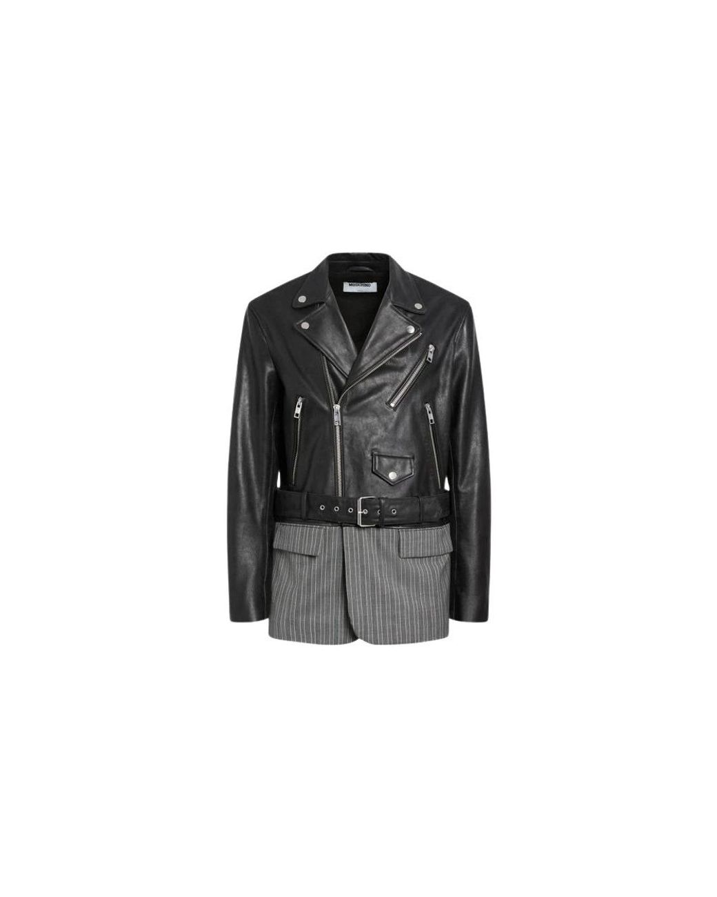 Moschino Black Leather Jackets for men