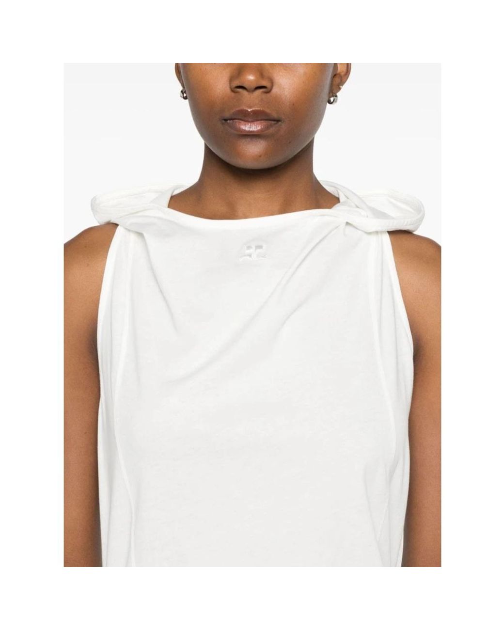 Courreges White Sleeveless Tops