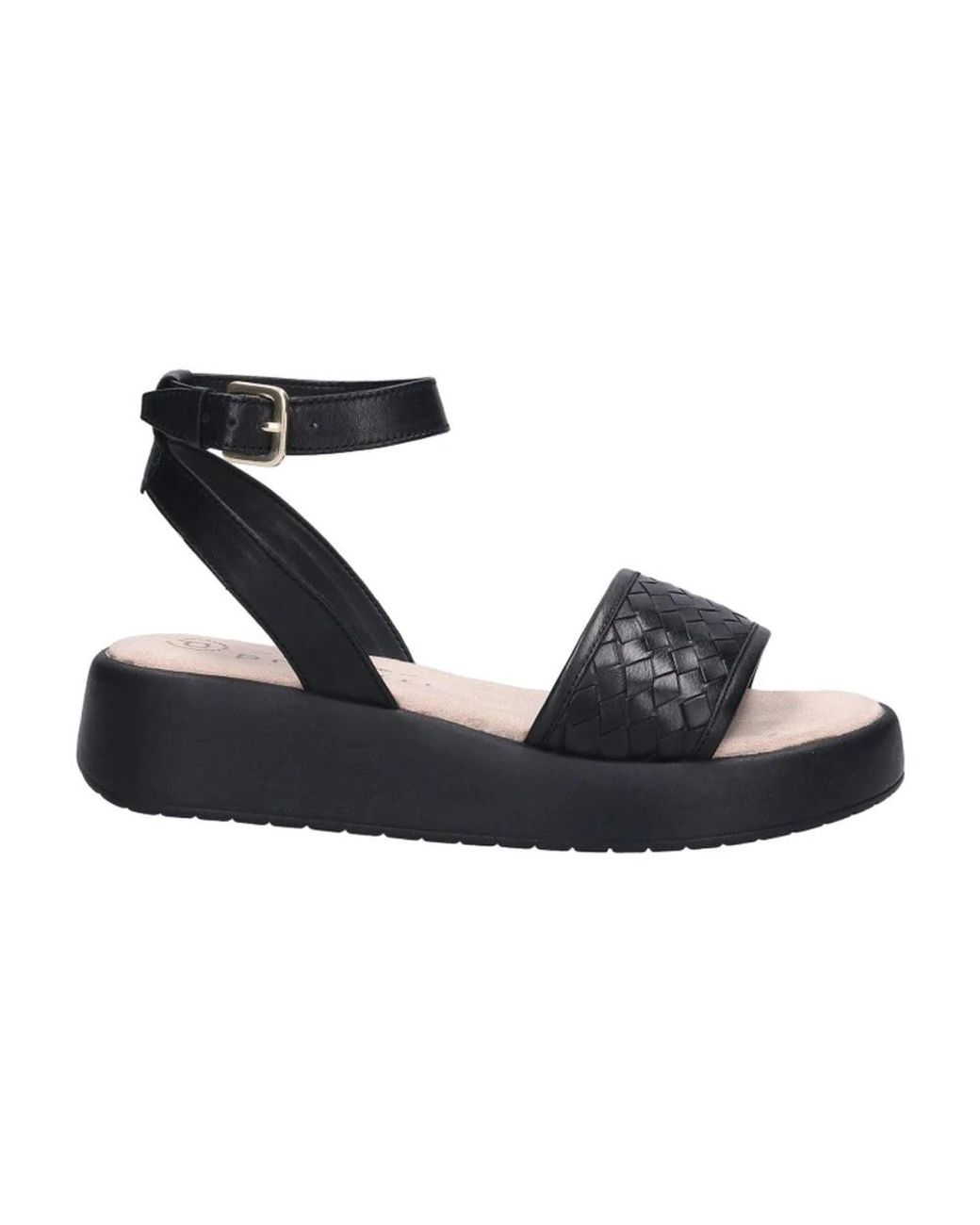 Bugatti Black Flat Sandals