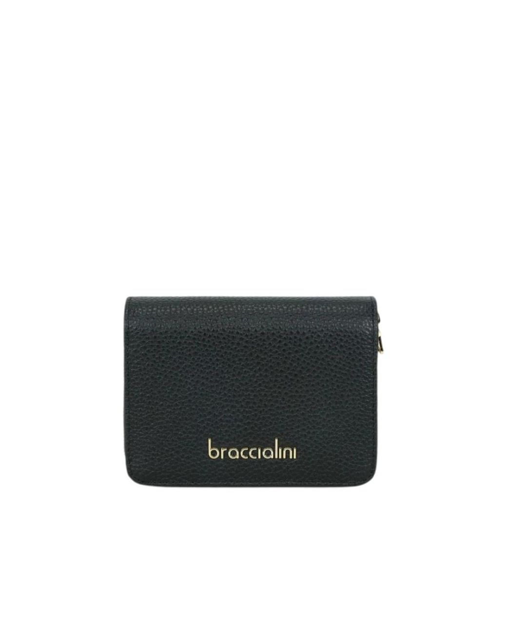 Braccialini Accessoires ,Zwart ,Leer Kleine Leren Portemonnee in het Black